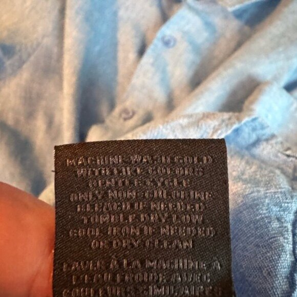 Magaschoni Man Linen Button Down Shirt Size XL Beachy Coastal Lagom Quiet Luxury - Picture 9 of 10